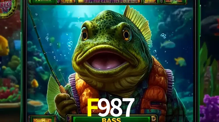 Personagem de peixe pescador do popular jogo de slot com tema de pescaria, uma das emocionantes opções de caça-níqueis para jogar e ganhar no cassino F987.